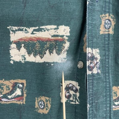 Vintage Woolrich Button Up Shirt Size Large All Over Print