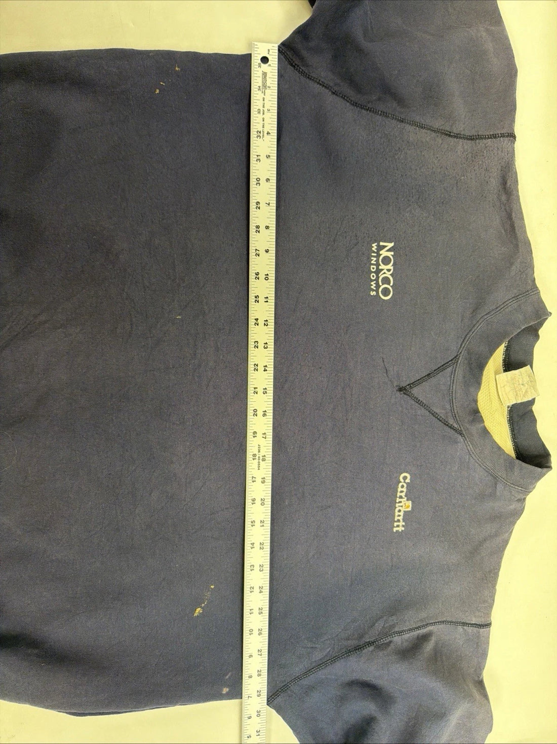 Vintage Carhartt Crewneck Sweatshirt Size 2XL Waffle Thermal Lined Blue