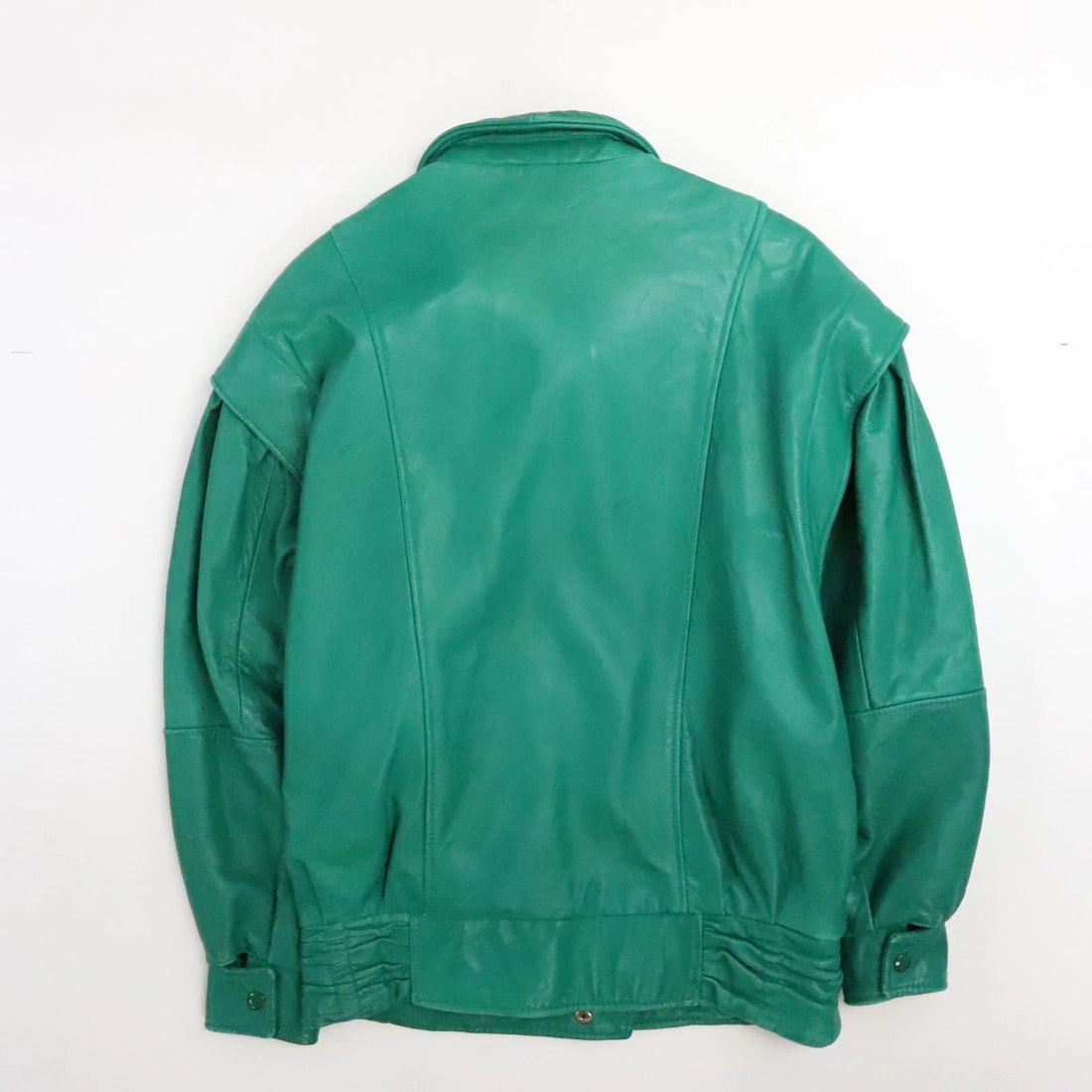 Vintage Leather Bomber Jacket Size Small Green