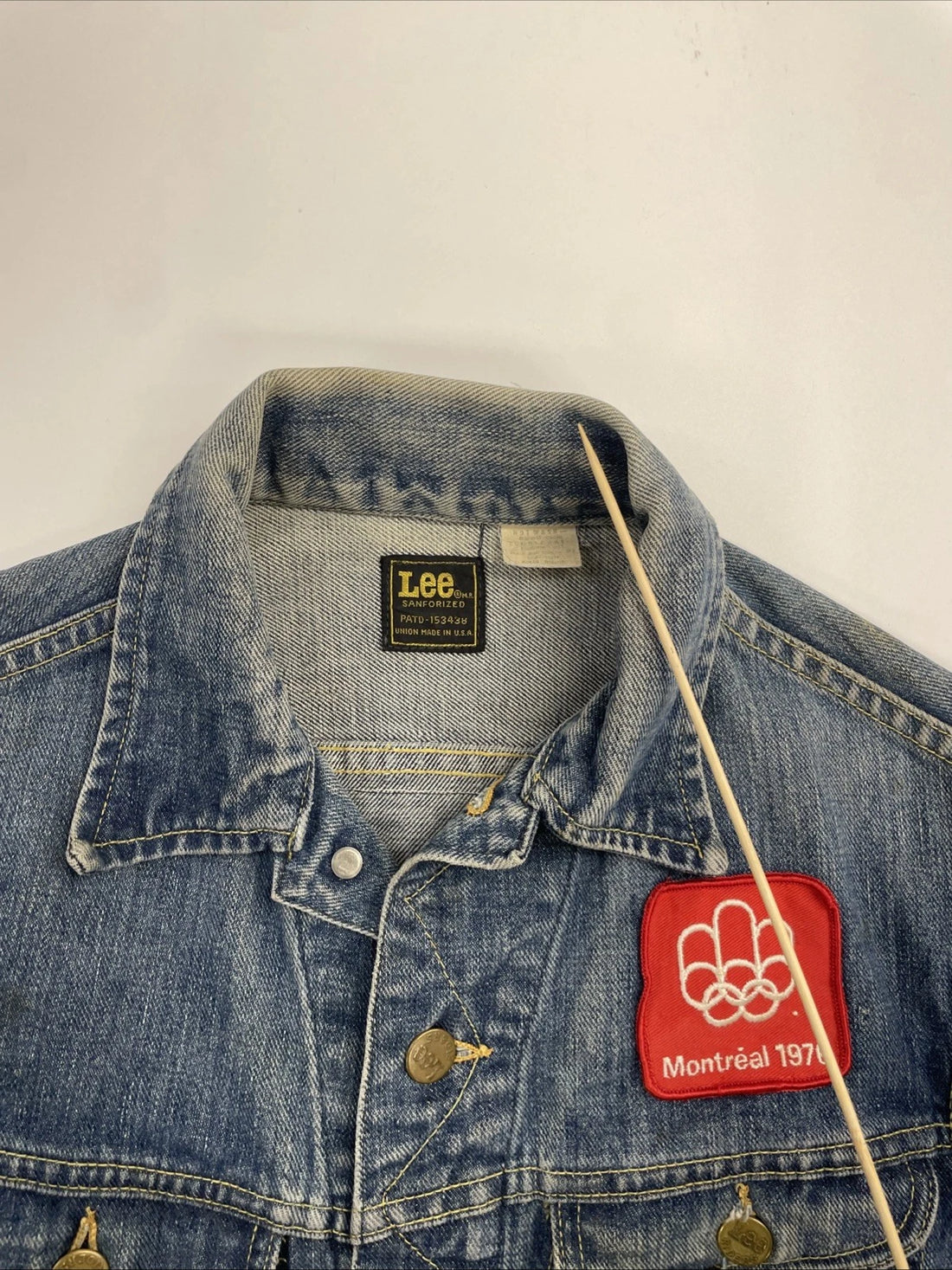 Vintage Lee Sanforized Denim Jacket Small PATD-153438 Montreal Canada Patch 70s
