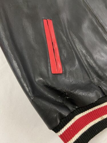 Chicago Blackhawks G-III Carl Banks Leather Bomber Jacket Size Large NHL