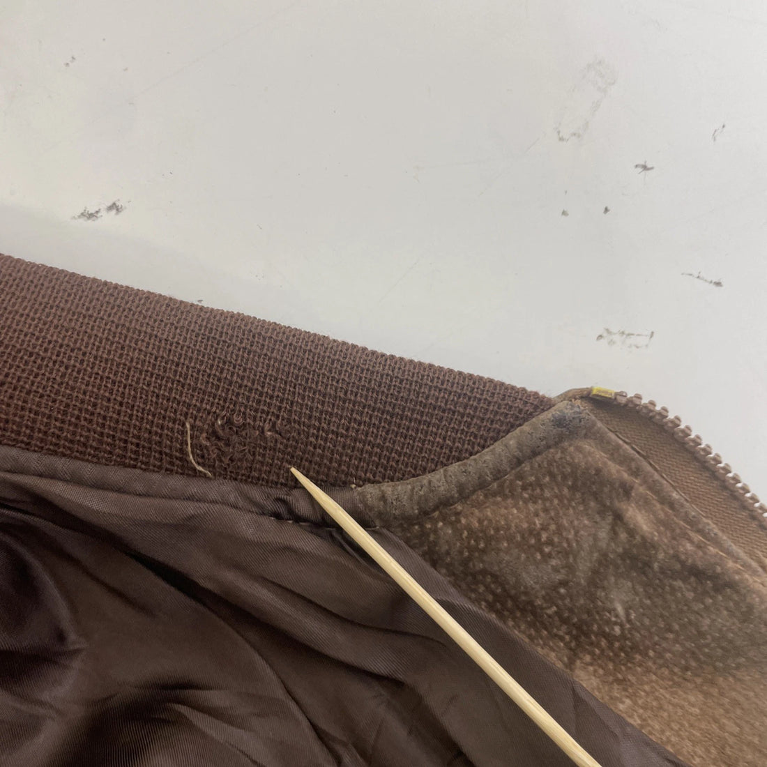 Vintage Montreal Garment Leather Suede Bomber Jacket Size 48 Brown