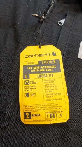 Carhartt Full Swing Duck Fleece-Lined Work Jacket Size Large Tall Black NWT