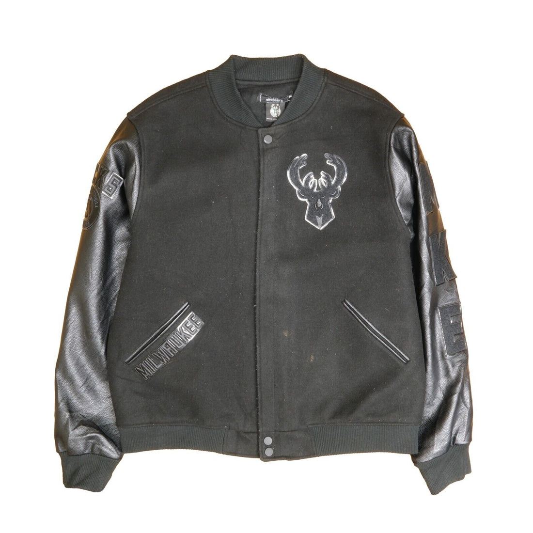 Milwaukee Bucks Leather Wool Varsity Jacket Size 3XL NWT NBA