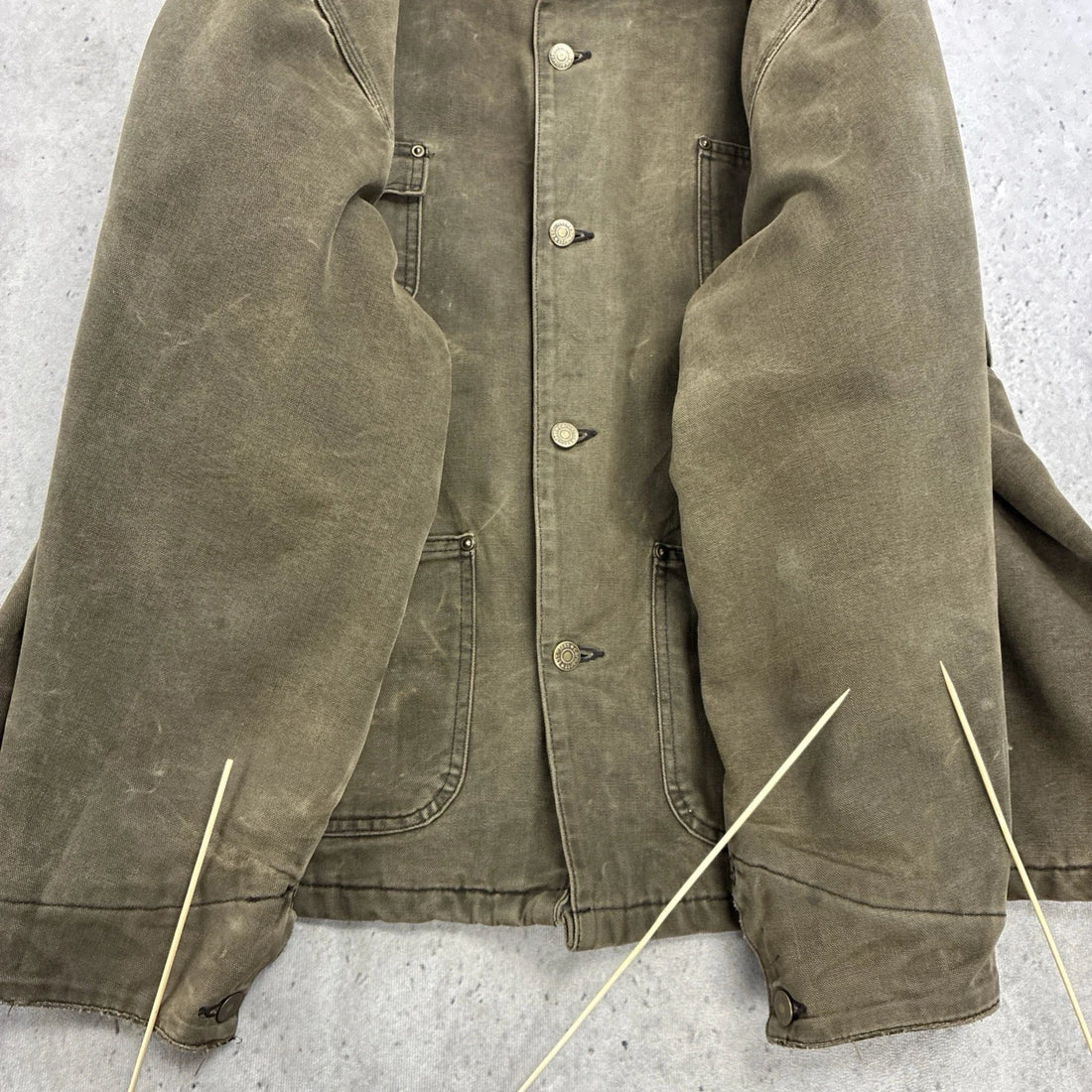 Carhartt Canvas Chore Coat Work Jacket Size Large Blanket Lined