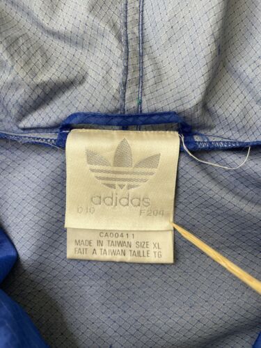 Vintage Adidas Full Zip Windbreaker Light Jacket Size XL Blue