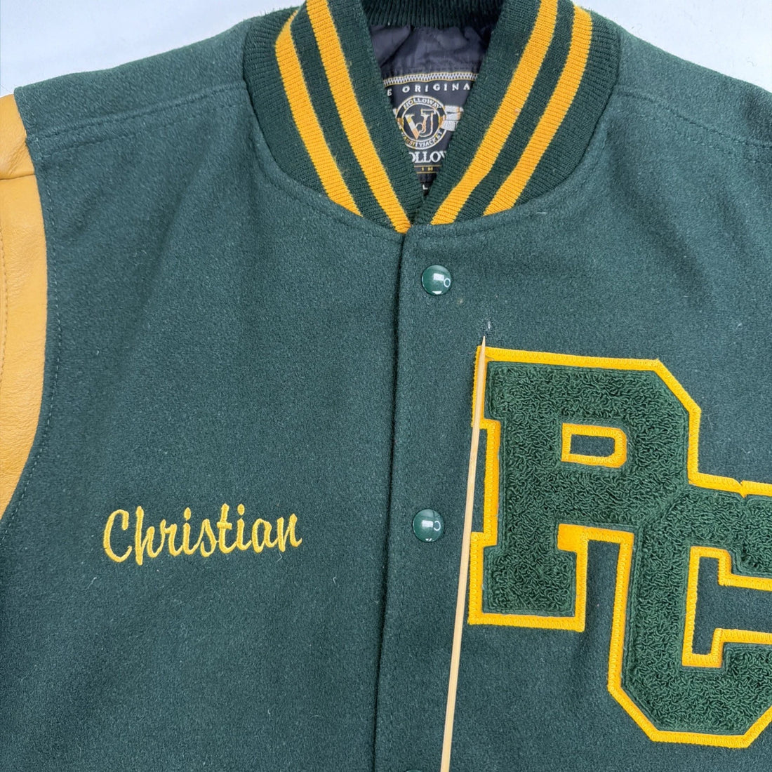 Vintage PC Pirates Leather Wool Varsity Letterman Jacket Large