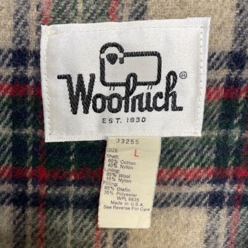 Vintage Woolrich Parka Coat Jacket Size Large Beige Wool Lined