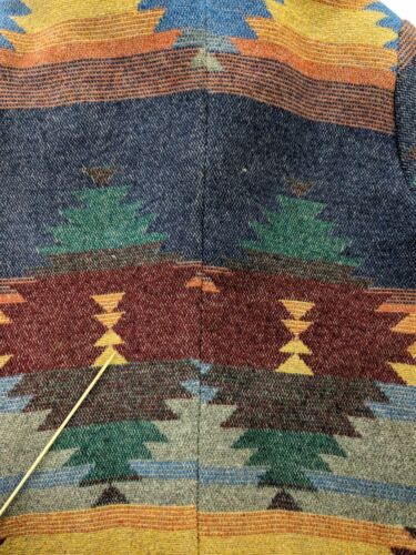 Vintage Southwestern Aztec Duffle Coat Jacket Size Medium Multicolor