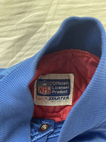 Vintage New York Giants Starter Satin Bomber Jacket Size Medium NFL