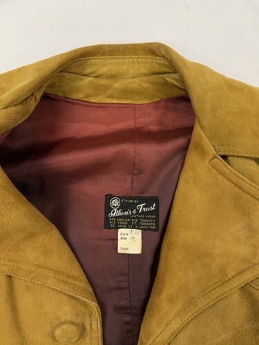 Vintage Athens And Trust Leather Suede Coat Jacket Size 42 Brown