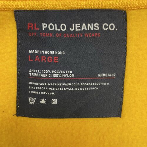 Polo Jeans Ralph Lauren Fleece Full Zip Jacket Size Large Yellow