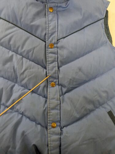 Vintage Woolrich Puffer Vest Jacket Size Medium Blue Down Insulated 80s