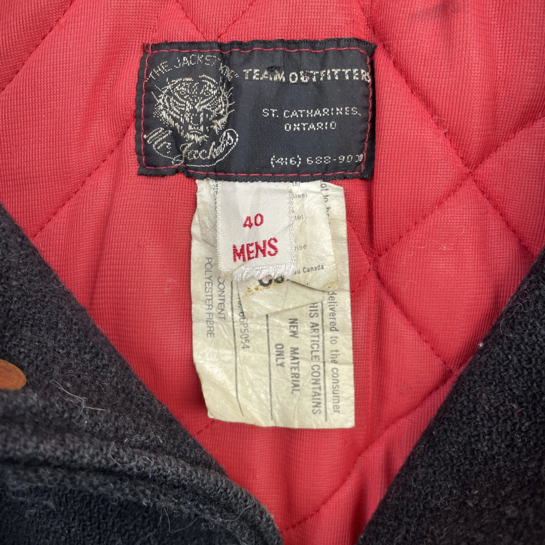 Vintage Football Sr. League Champs Leather Wool Varsity Jacket Size 40 80s