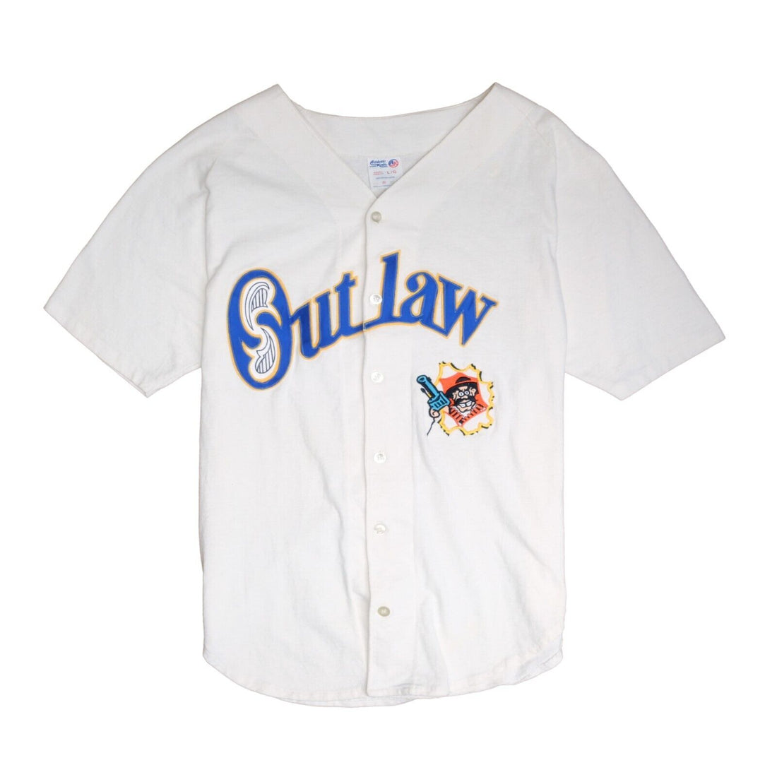 Vintage Outlaw Baseball Jersey Size Large White