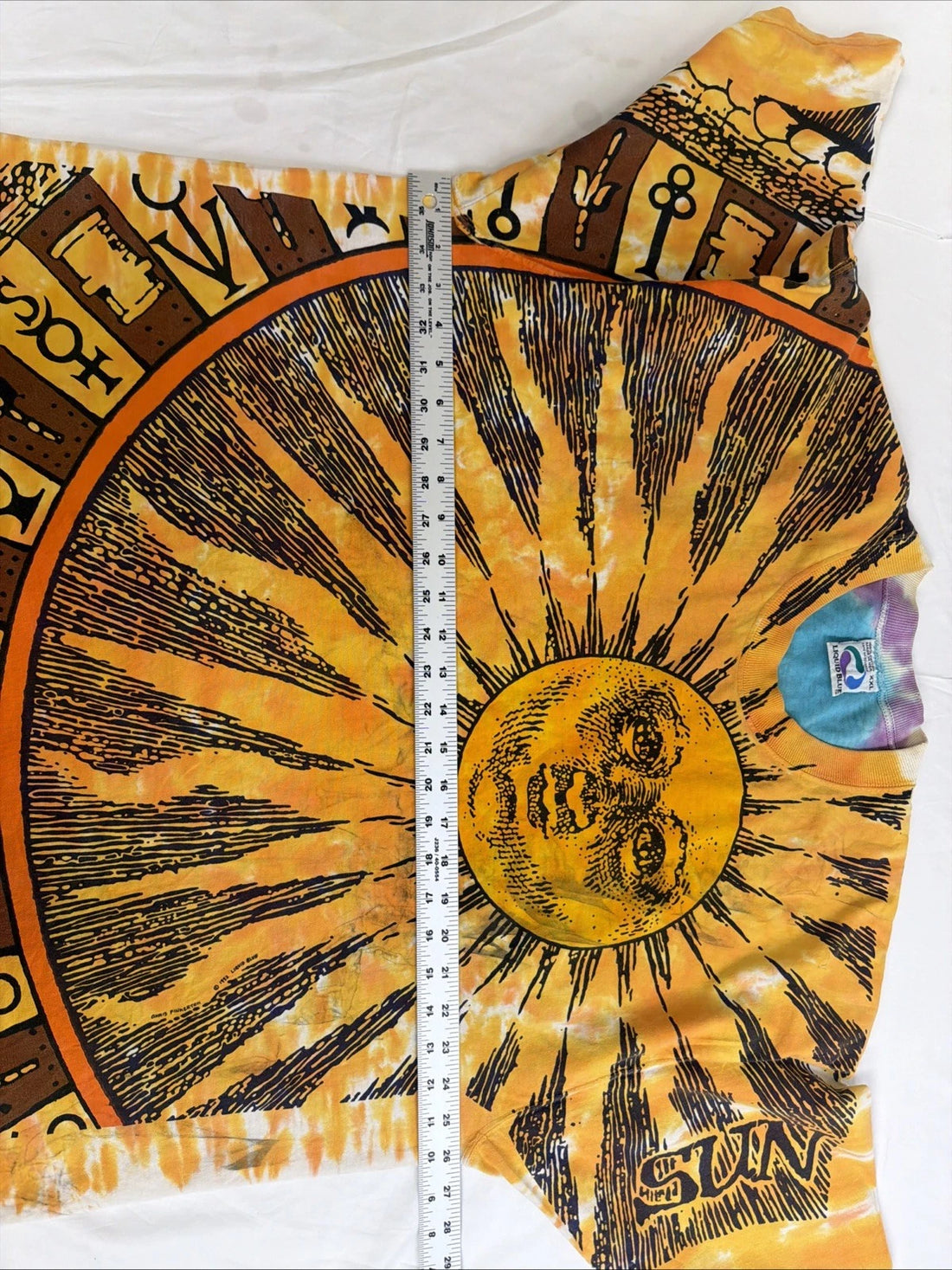 Vintage Sun Moon Tie Dye Liquid Blue T-Shirt Size 2XL Pinkerton