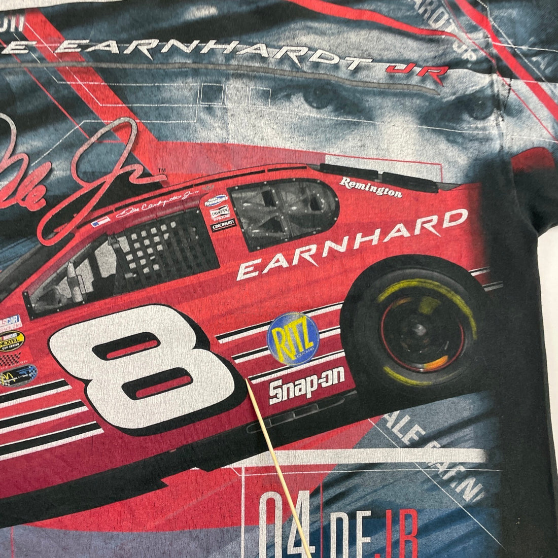 Vintage Dale Earnhardt Jr Put On Your Game Face Racing T-Shirt Large AOP NASCAR