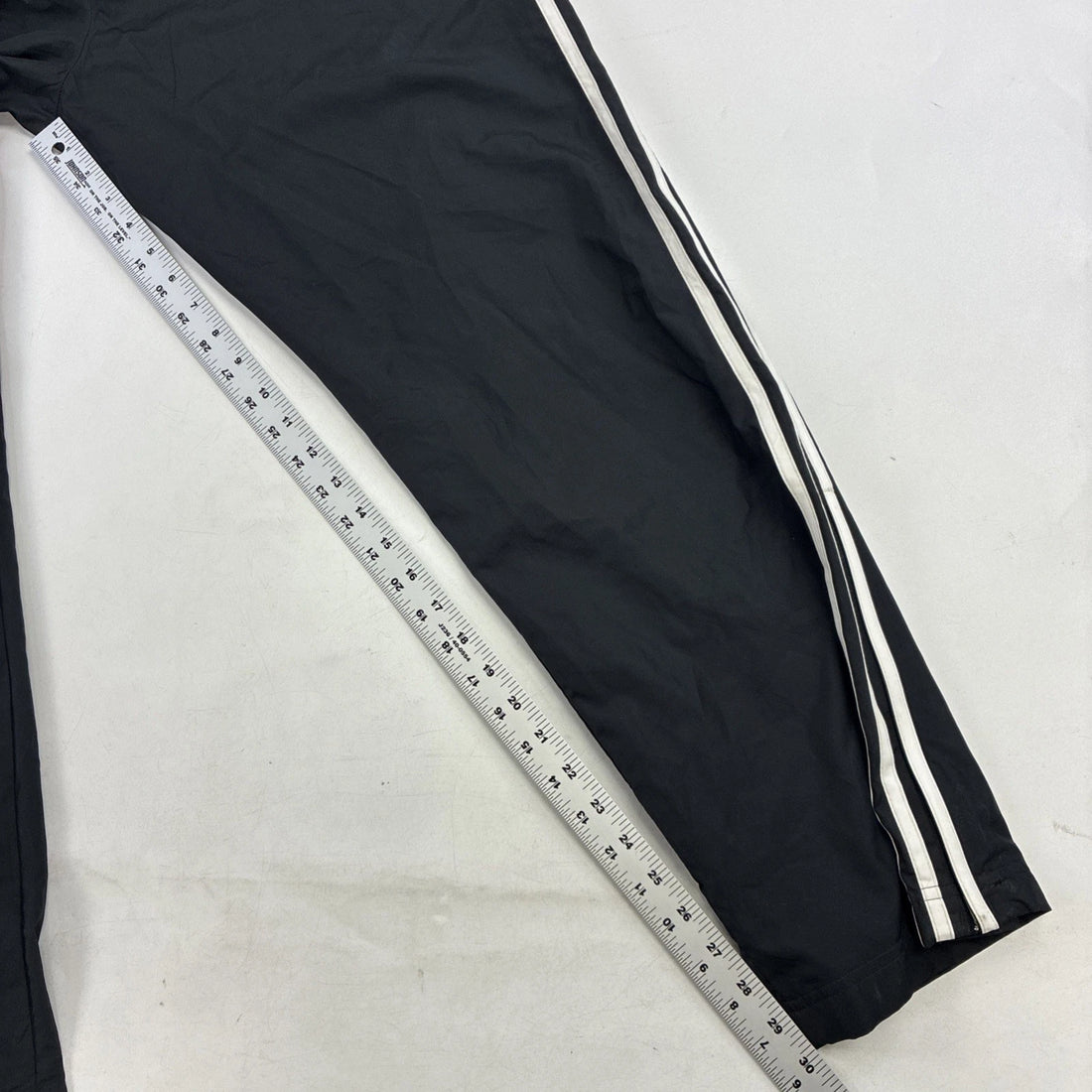 Adidas Nylon Track Pants Size Small Black Striped