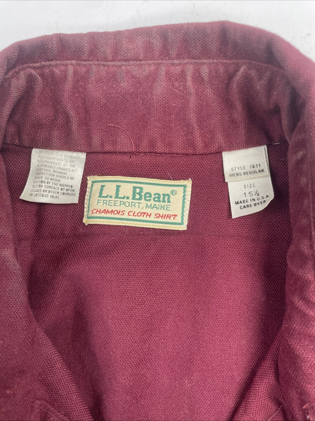 Vintage L.L. Bean Button Up Shirt Size 15 1/2 Red