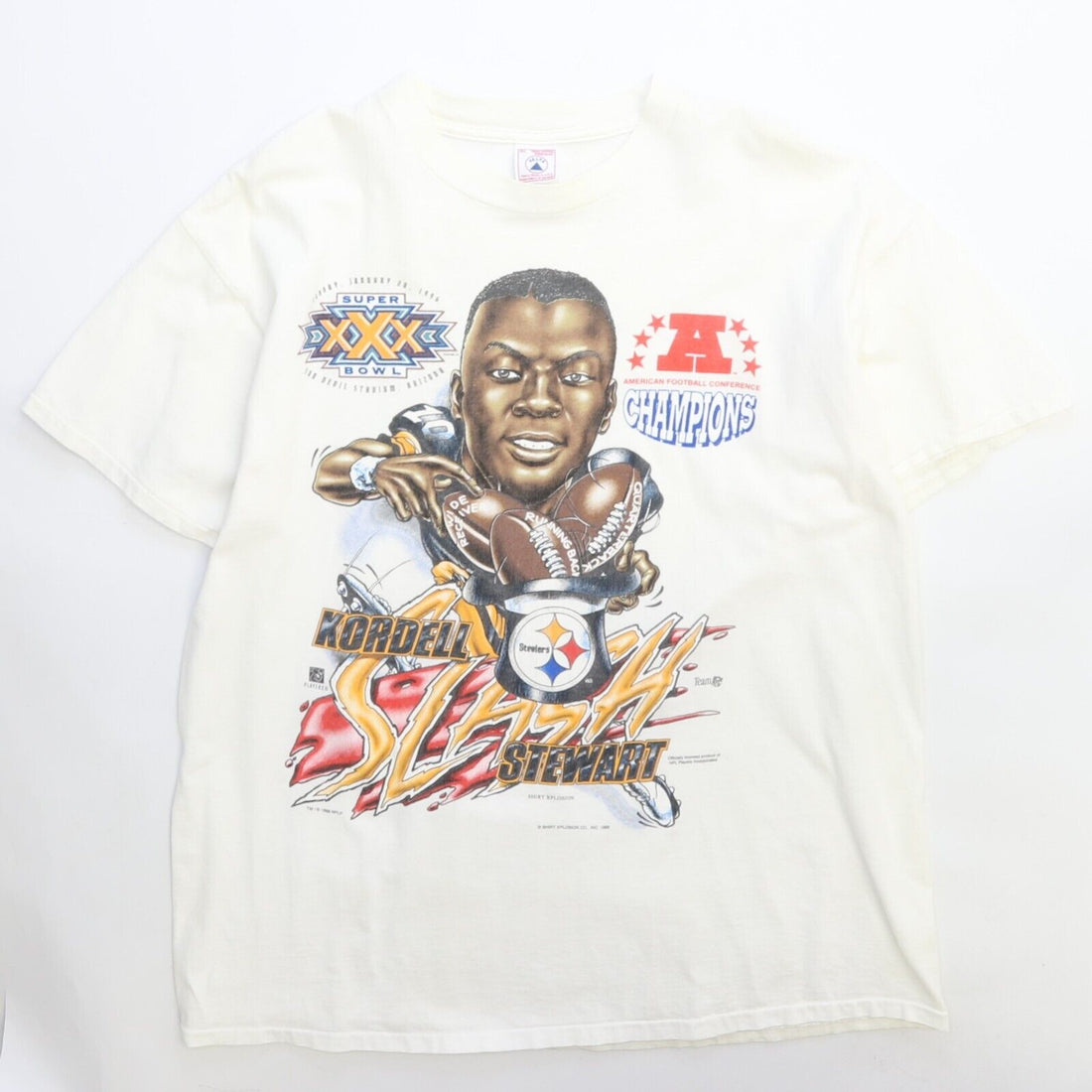 Vintage Steelers Kordell Stewart Super Bowl XXX Caricature T-Shirt Large 90s NFL