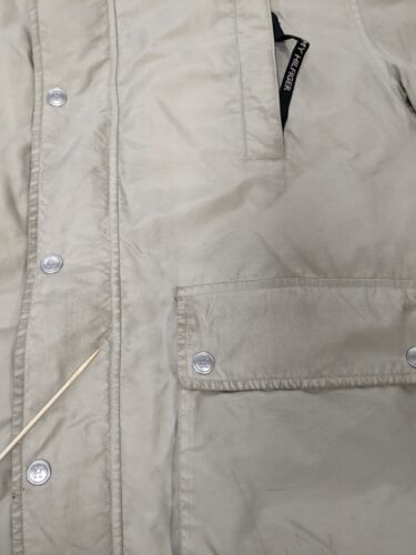 Vintage Tommy Hilfiger Puffer Coat Jacket Size Medium Beige Plaid Lined