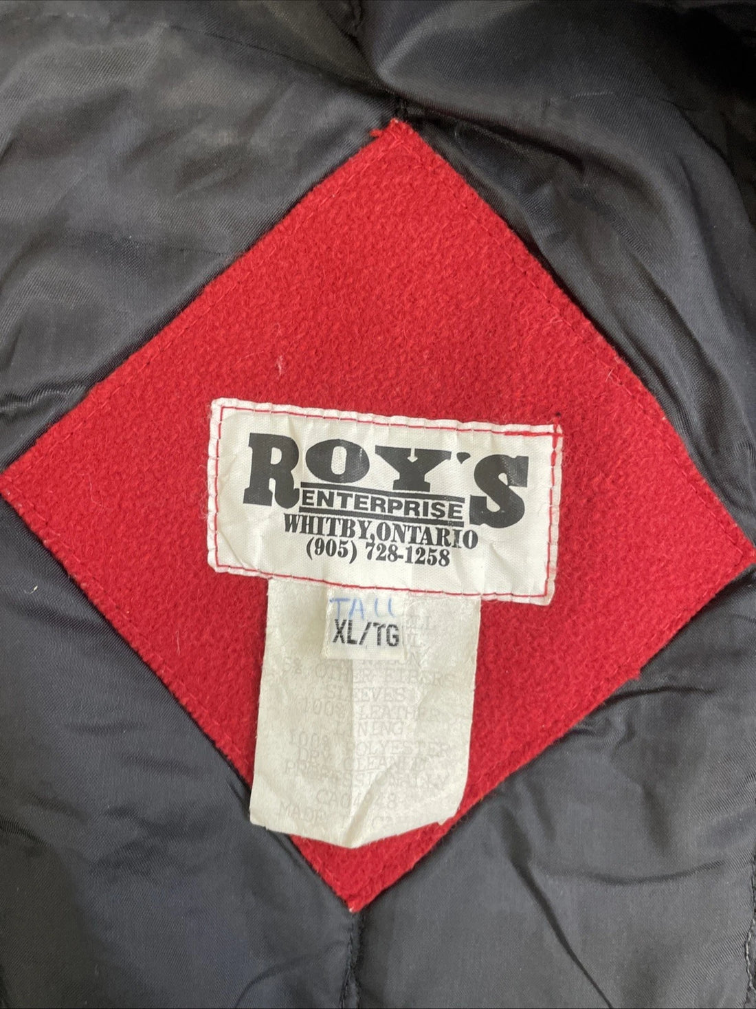 Vintage Oshawa Minor Generals Hockey Leather Wool Varsity Jacket XL Tall