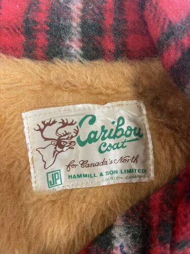 Vintage Caribou Wool Coat Jacket Jacket Size XL Red Tartan Plaid