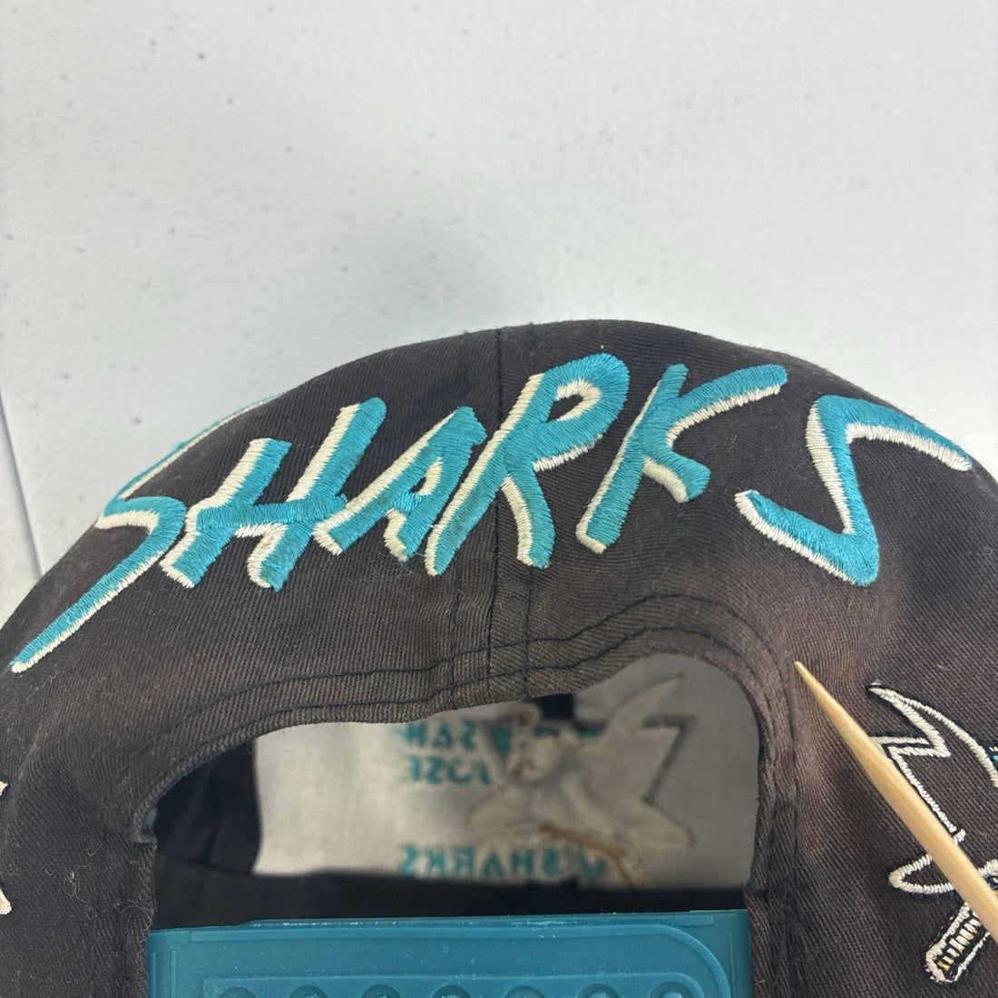 Vintage San Jose Sharks Blockhead Snapback Hat OSFA 90s NHL