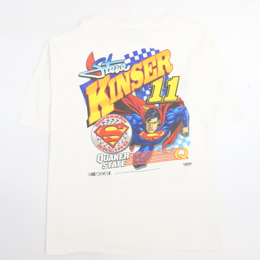 Vintage Steve Kinser Superman Racing T-Shirt Size 3XL 1999 90s NASCAR
