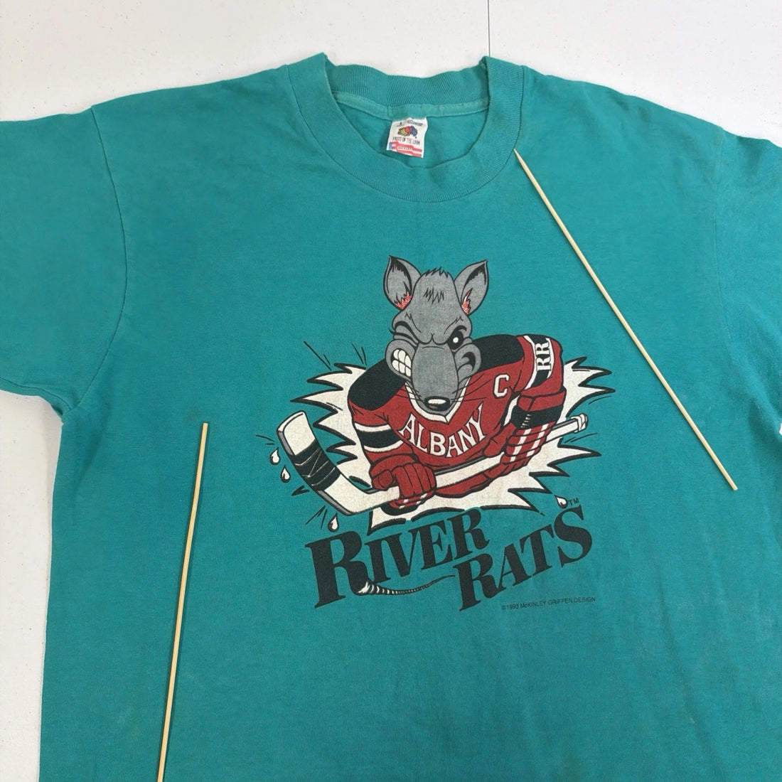 Vintage Albany River Rats Breakthrough T-Shirt Size Large 90s AHL