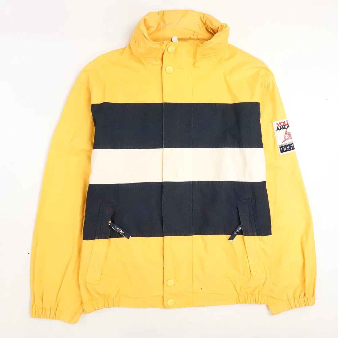 Vintage Nautica Young America Cup Defense Team Bomber Jacket Striped Sailing XL