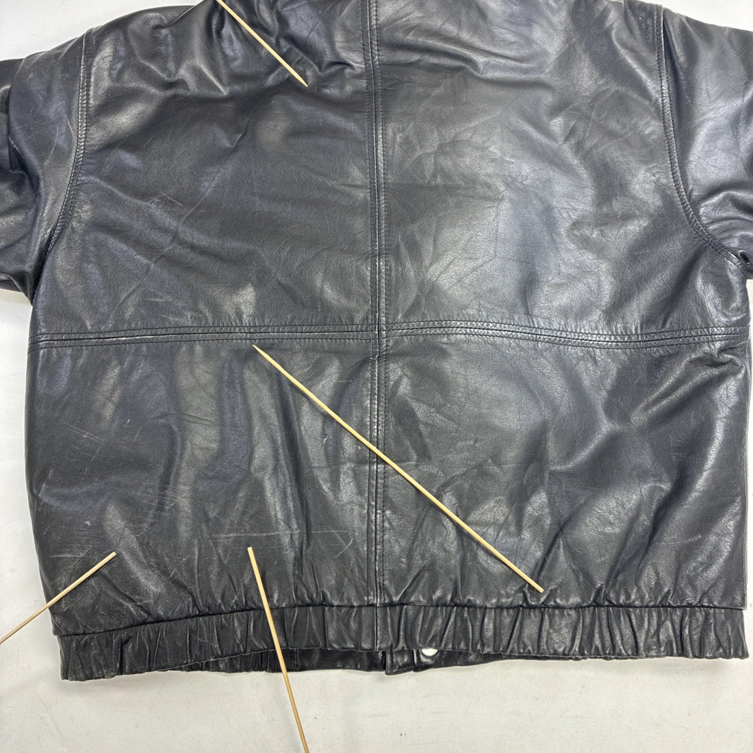 Outpost II Leather Bomber Jacket Size Large Black