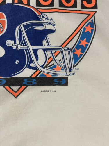 Vintage Denver Broncos Super Bowl XXIV T-Shirt Size XL White 1989 80s NFL