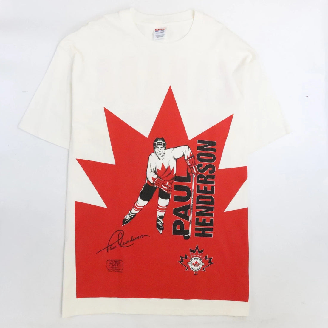 Vintage Paul Henderson Team Canada Hockey T-Shirt Size XL