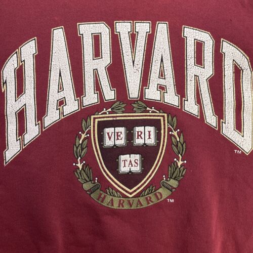 Vintage Harvard Crimson Crest Crewneck Sweatshirt Size Large 90s NCAA