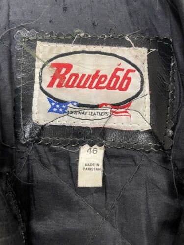Vintage Route 66 Skull Dice Leather Classic Motorcycle Jacket Size 46