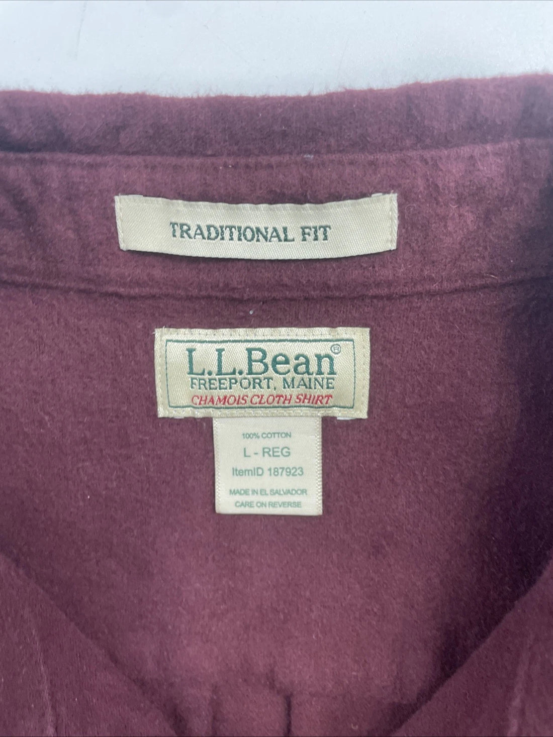 L.L. Bean Button Up Shirt Size Large Burgundy