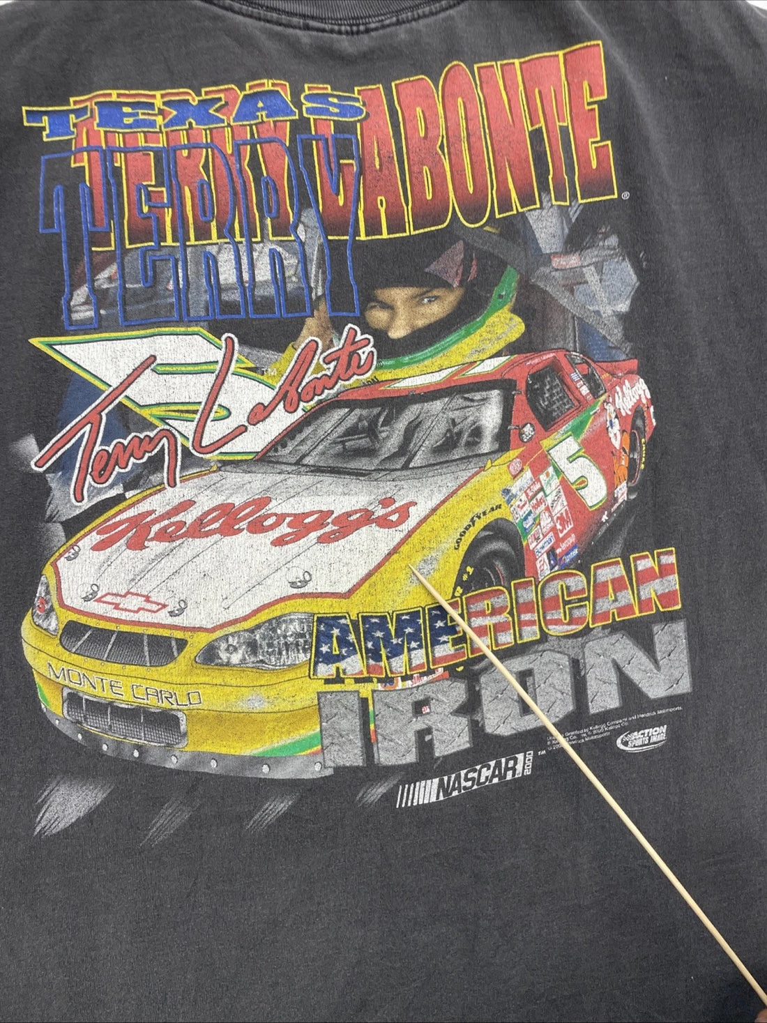 Vintage Terry LaBonte Racing T-Shirt Size XL Double Sided 2000 NASCAR