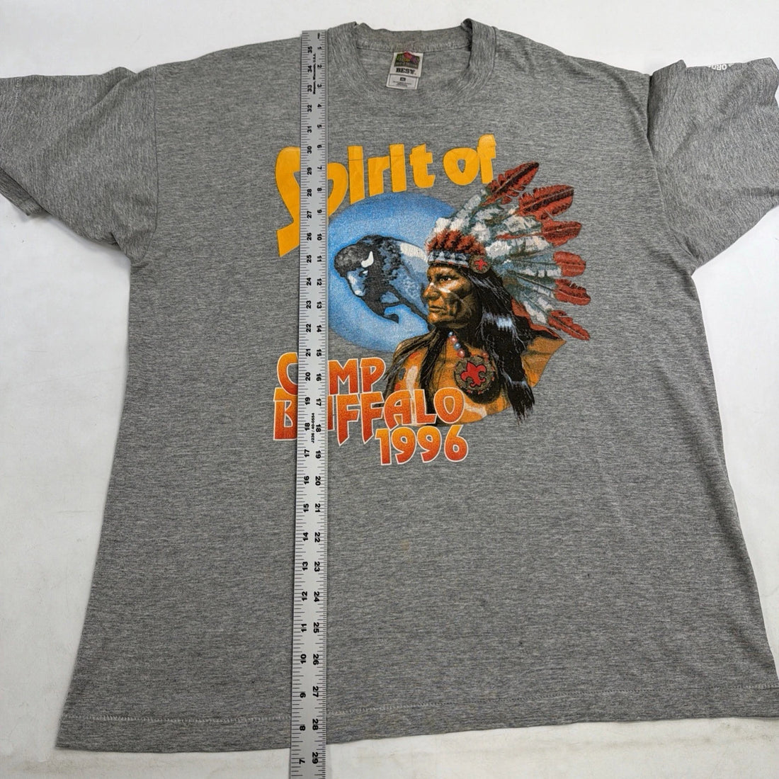 Vintage Spirit Of Camp Buffalo 1996 T-Shirt Size XL Native Chief Head 90s