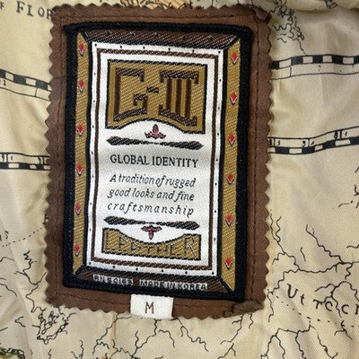 Vintage G-III Global Identity Leather Bomber Jacket Size Medium Brown