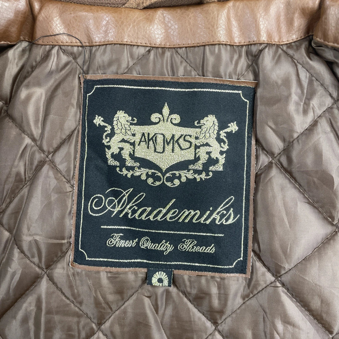 Vintage Akademiks Wool Faux Leather Varsity Jacket Size Large Brown Y2K