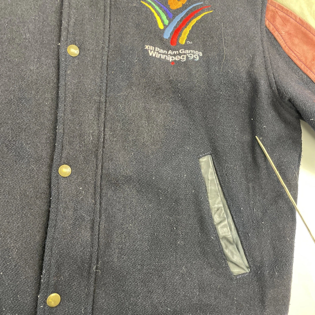 Vintage XIII Pan Am Games Winnipeg 1999 Wool Varsity Jacket Size Small 90s