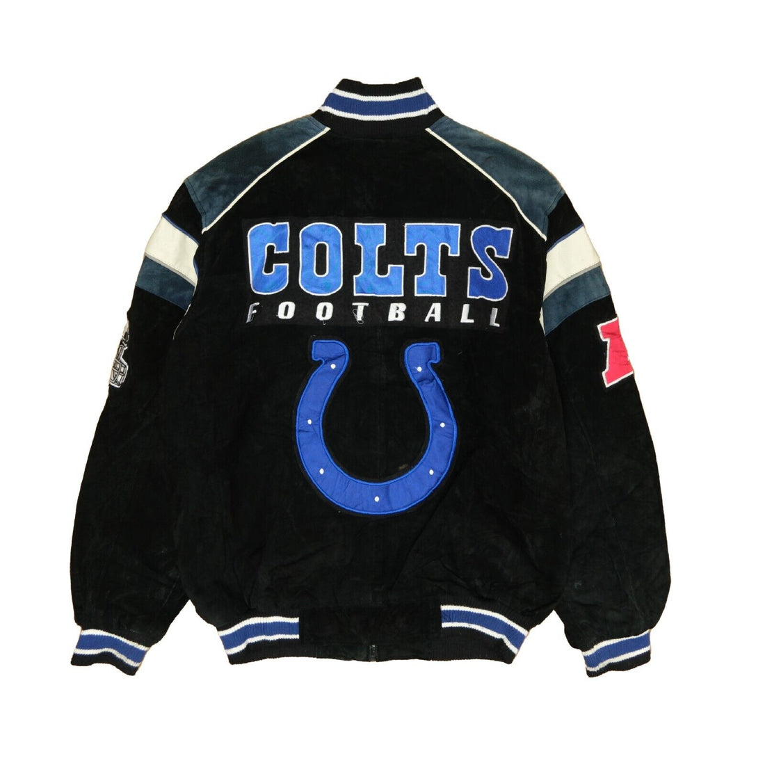 INDIANAPOLIS COLTS TWO-TONE WOOL AND LEATHER JACKET - ROYAL/WHITE