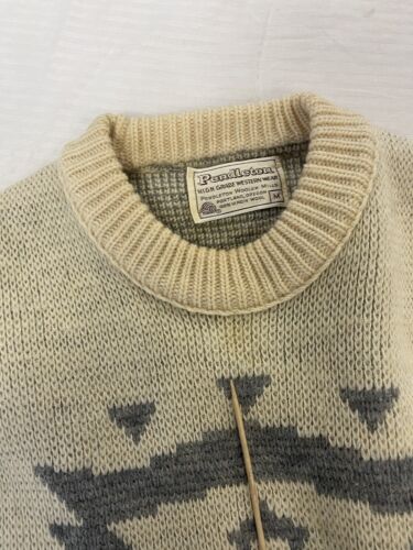 Vintage Pendleton High Grade Western Wear Aztec Wool Knit Sweater Size Medium