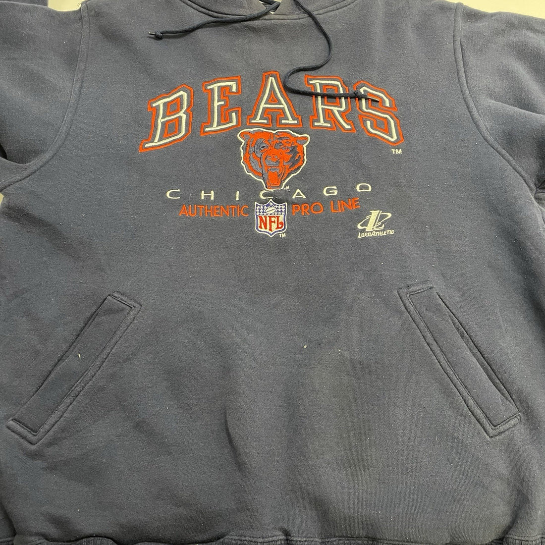 Vintage Chicago Bears Logo Athletic Sweatshirt Hoodie Size Large 90s NFL