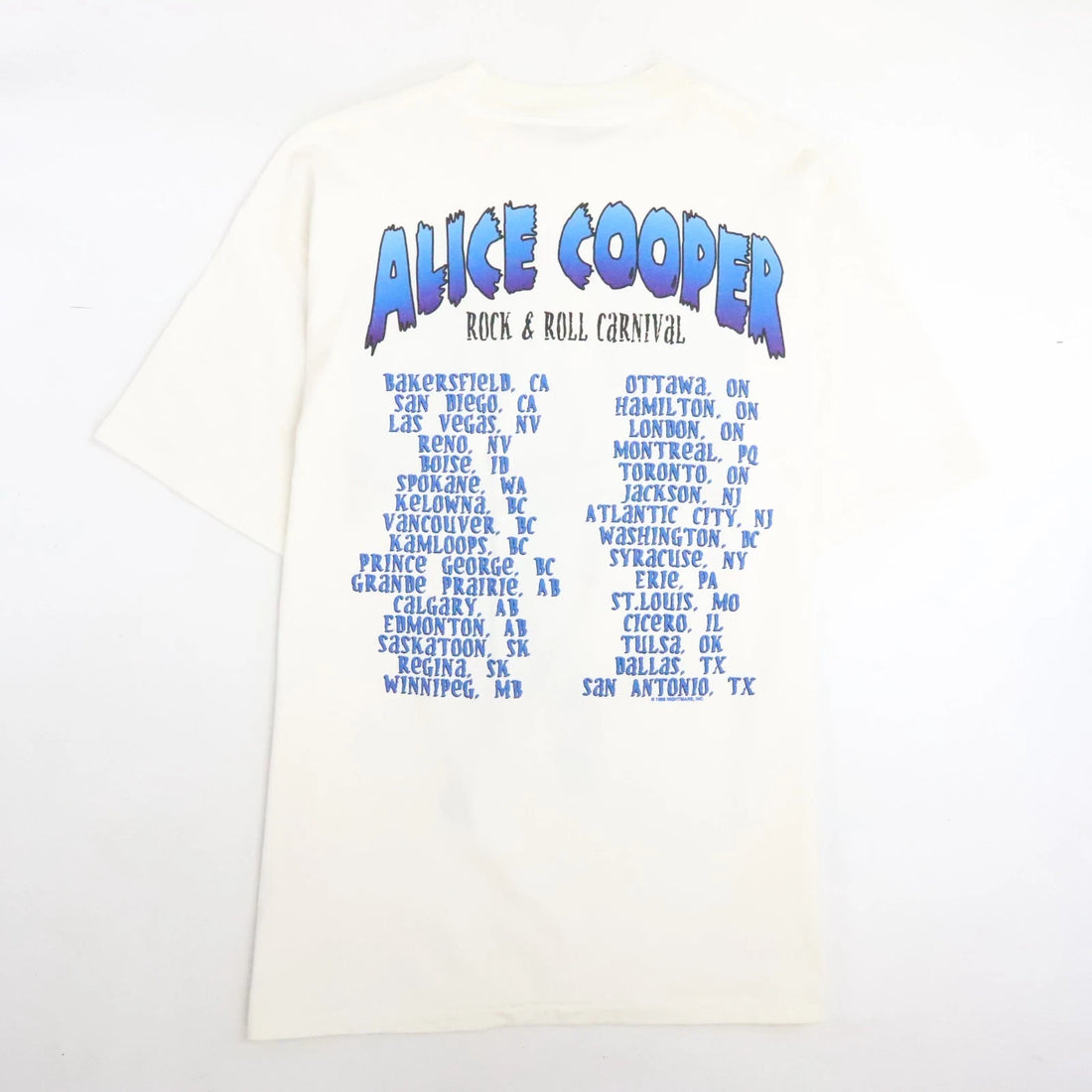 Vintage Alice Cooper Rock & Roll Carnival T-Shirt Size XL 1999 90s