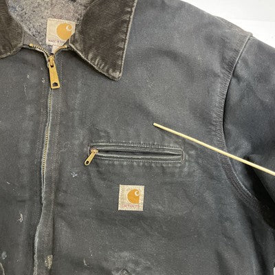 Carhartt Canvas Detroit Work Jacket Size XL Blanket Lined Black J001