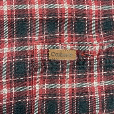Vintage Carhartt Button Up Shirt Size Large Red Plaid