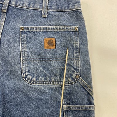 Vintage Carhart Double Knee Denim Jeans Work Pants Size 34 X 32 Blue B73DST