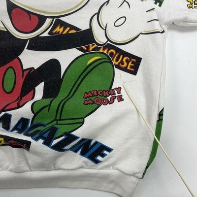 Vintage Mickey Mouse Disney Crewneck Sweatshirt Size Large All Over Print 90s